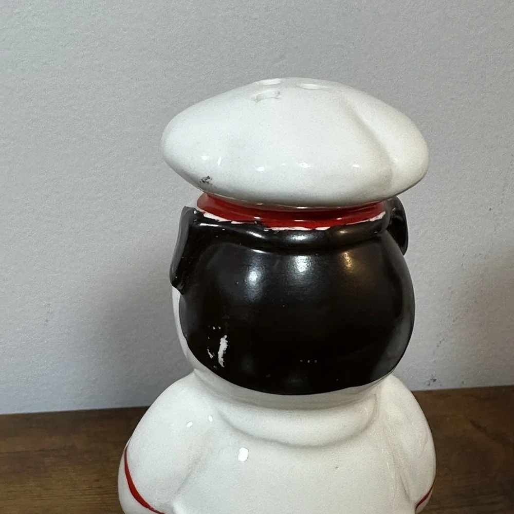 Porky Pig Chef Salt & Pepper Shakers 1950s American Bisque WB Pottery Vtg